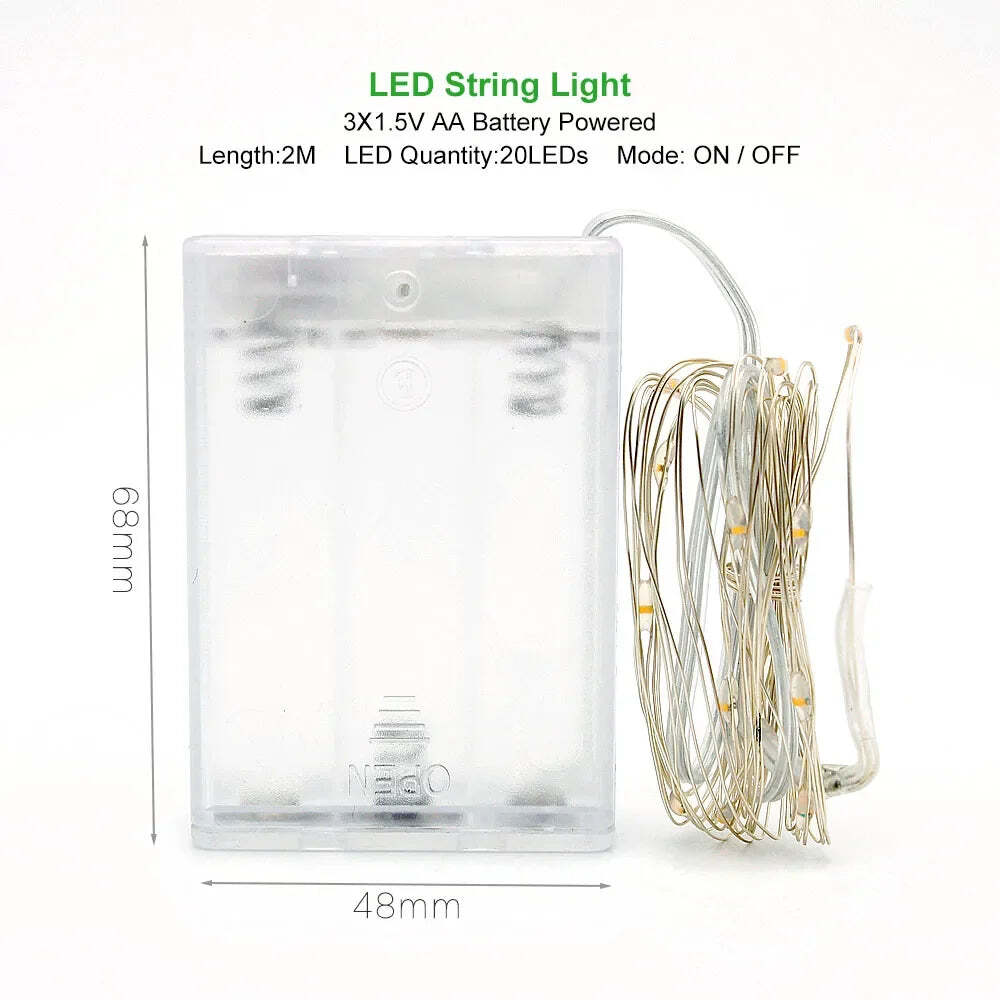 Image of Battery-powered LED string lights for holiday, wedding, and party decoration