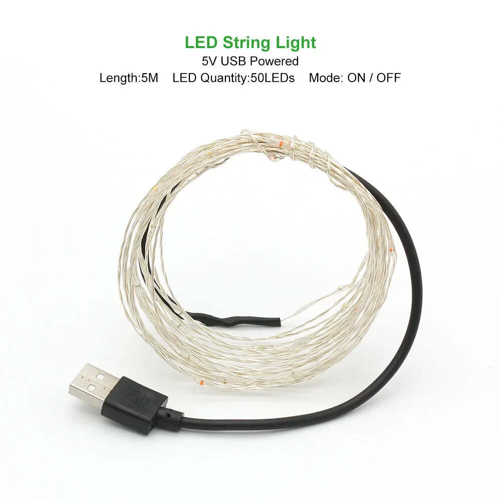 Image of Battery-powered LED string lights for holiday, wedding, and party decoration