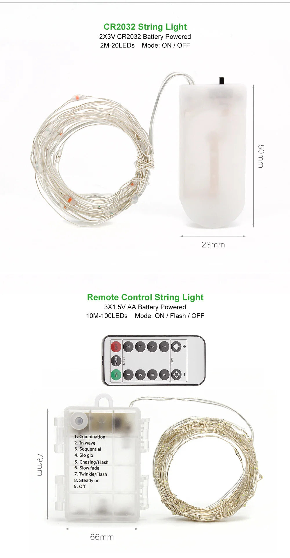 Image of Battery-powered LED string lights for holiday, wedding, and party decoration