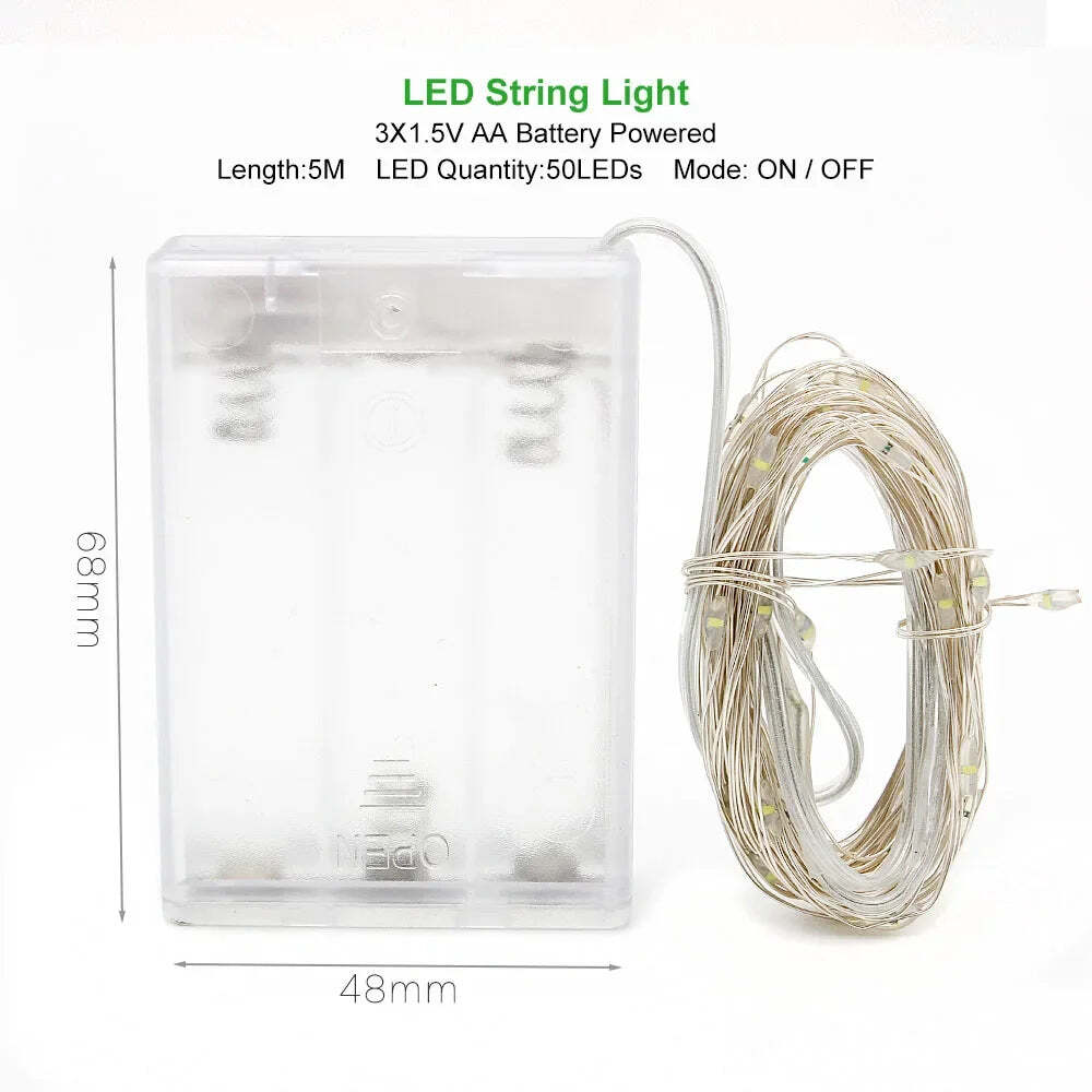 Image of Battery-powered LED string lights for holiday, wedding, and party decoration