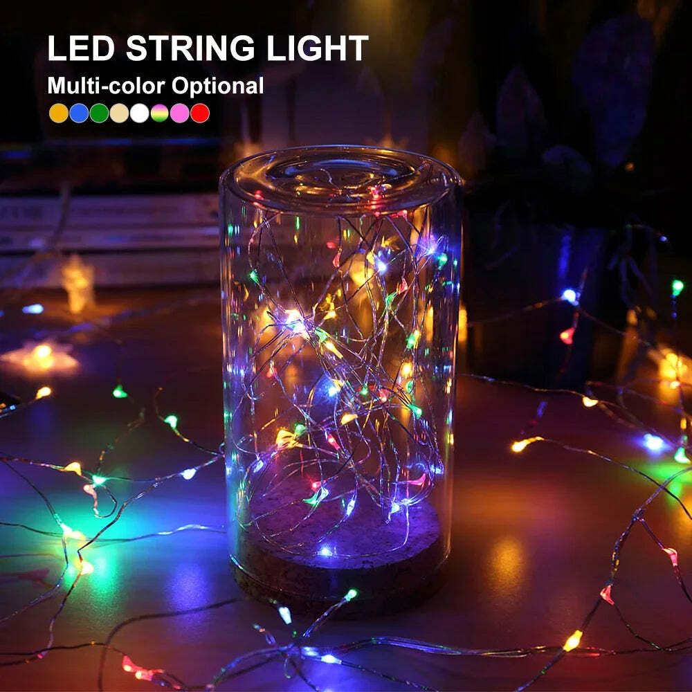 Image of Battery-powered LED string lights for holiday, wedding, and party decoration