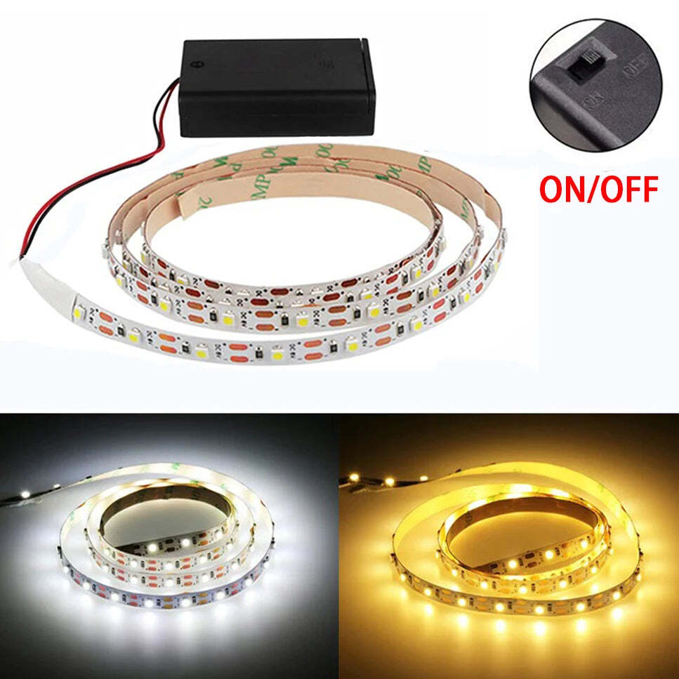 Image of Battery-powered LED strip light for cabinets and backlighting