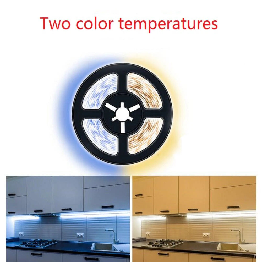 Image of Battery-powered LED strip light for cabinets and backlighting