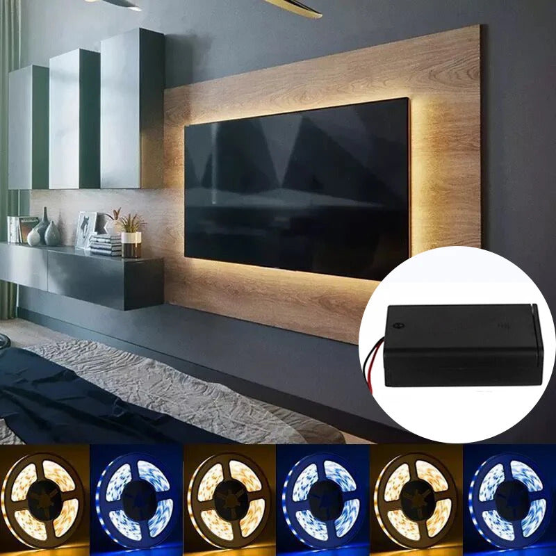 Image of Battery-powered LED strip light for cabinets and backlighting