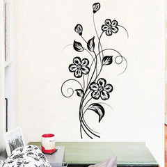 Image of Beautiful black flower wall sticker for home décor and decoration