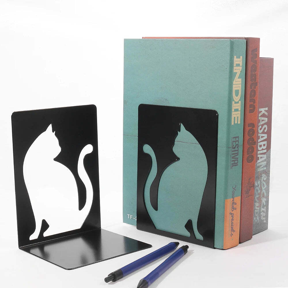 Image of Beautiful cat bookends for shelves and organizers