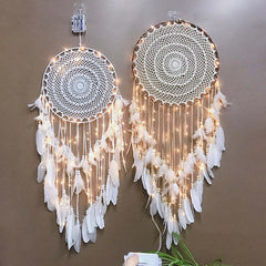 Image of Big dream catcher with lights for kids' room decor