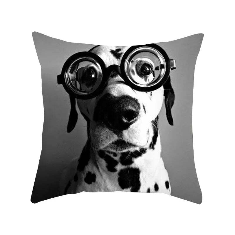 Image of Black and white geometric portrait pillowcase for home and office decor