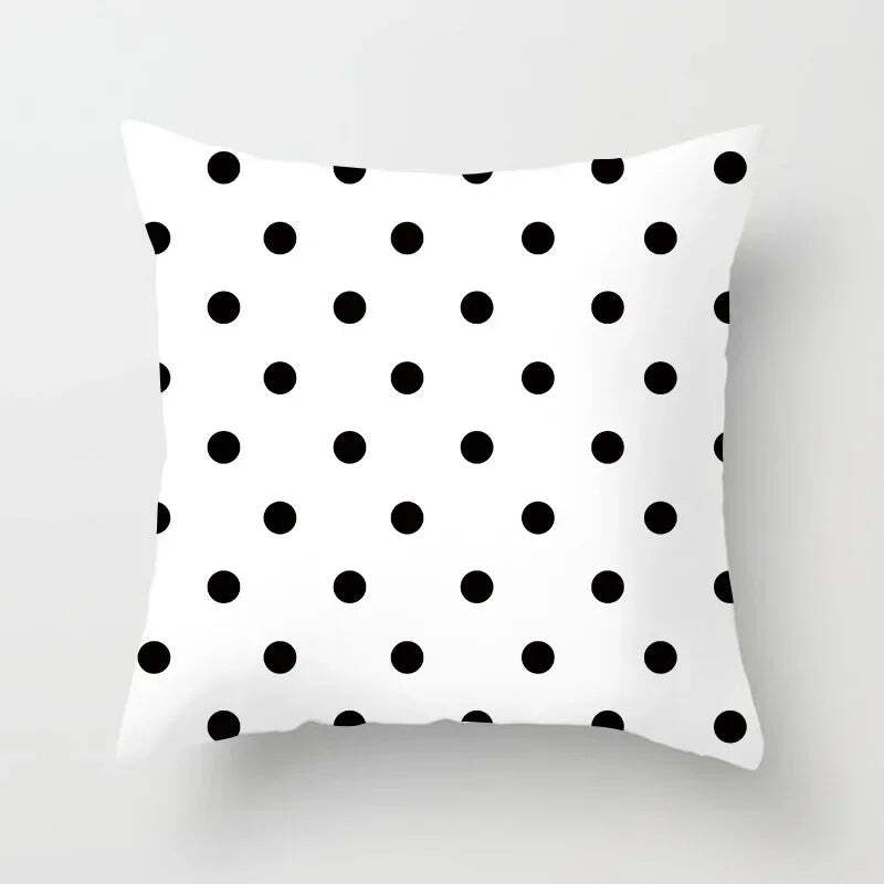 Image of Black and white geometric portrait pillowcase for home and office decor