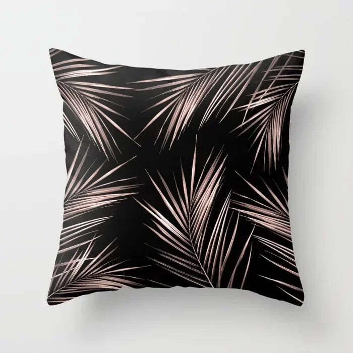 Image of Black and white geometric portrait pillowcase for home and office decor