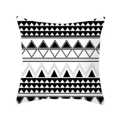 Image of Black and white geometric portrait pillowcase for home and office decor