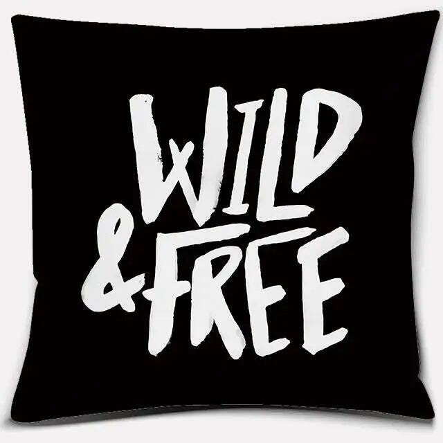 Image of Black and white printed square pillowcase for stylish home decor