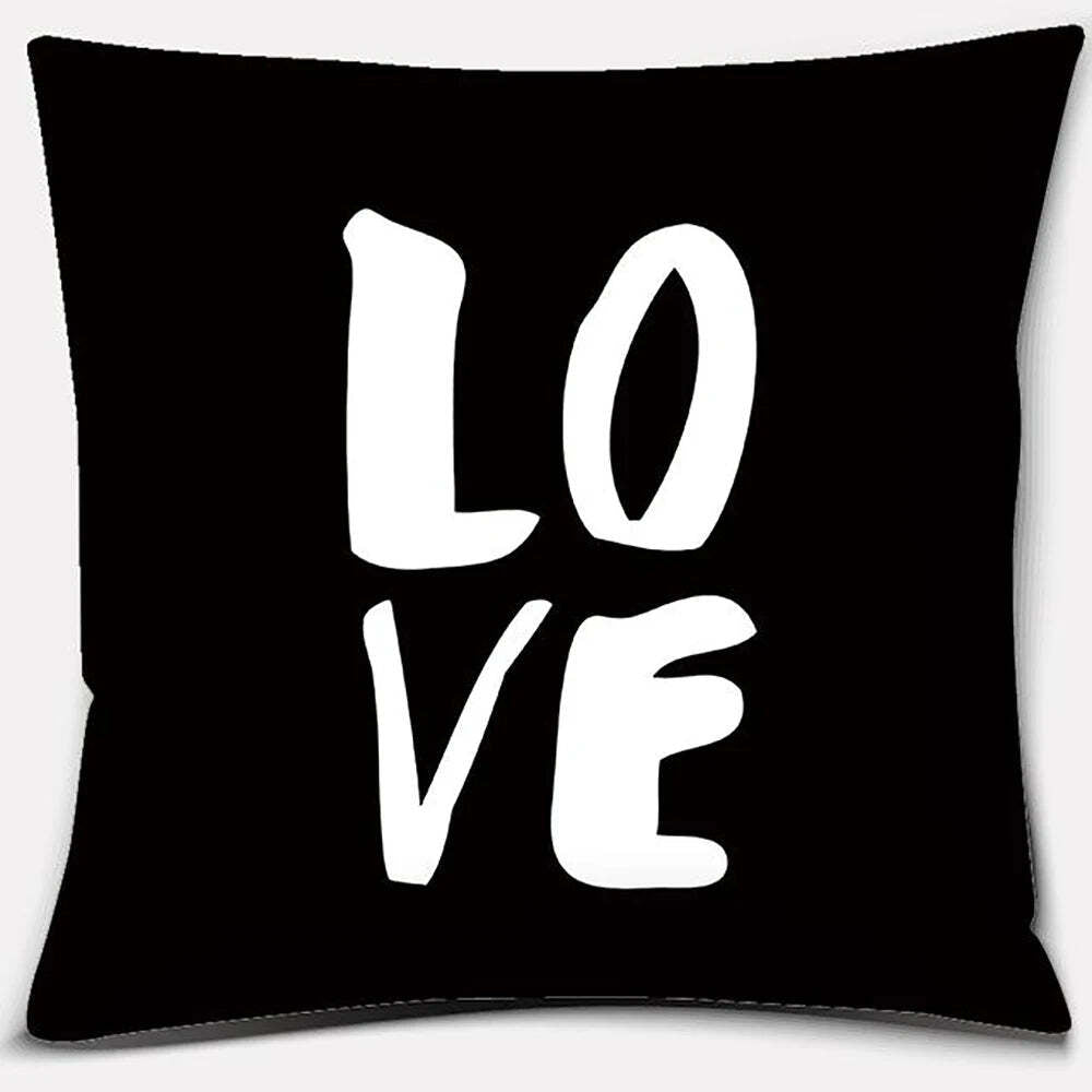 Image of Black and white printed square pillowcase for stylish home decor