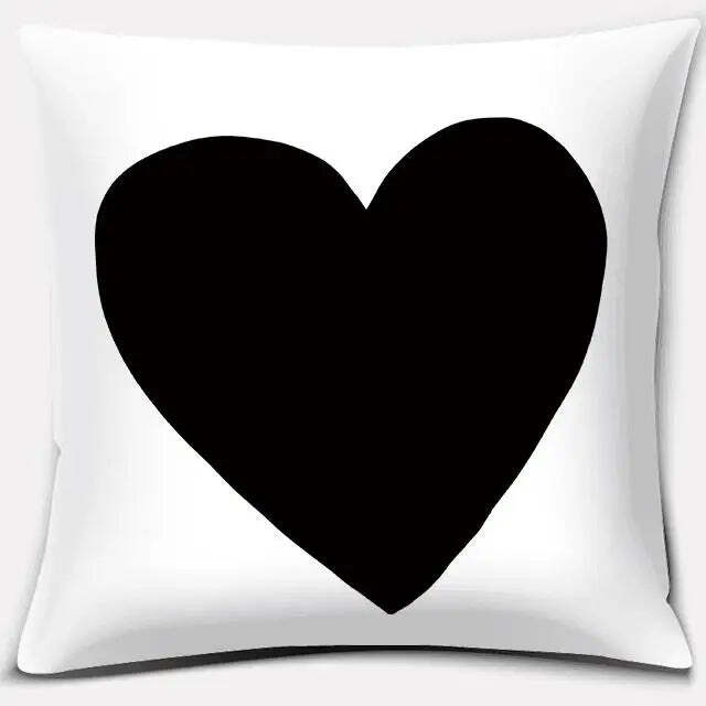 Image of Black and white printed square pillowcase for stylish home decor