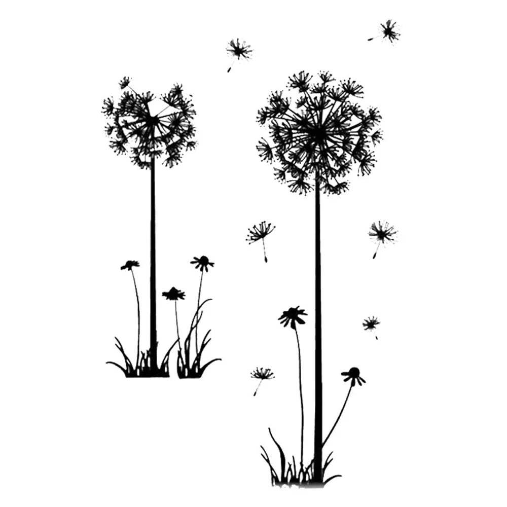 Image of Black dandelion wall stickers for stylish home decor