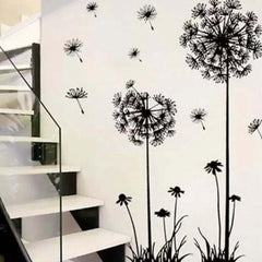 Image of Black dandelion wall stickers for stylish home decor