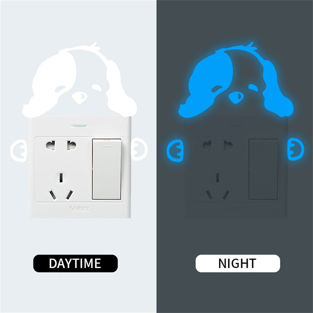 Image of Blue luminous switch stickers for decorative wall decals in children's rooms