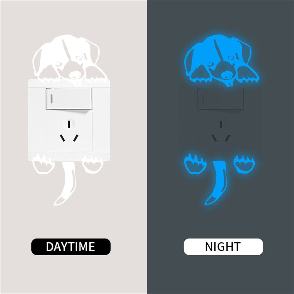 Image of Blue luminous switch stickers for decorative wall decals in children's rooms