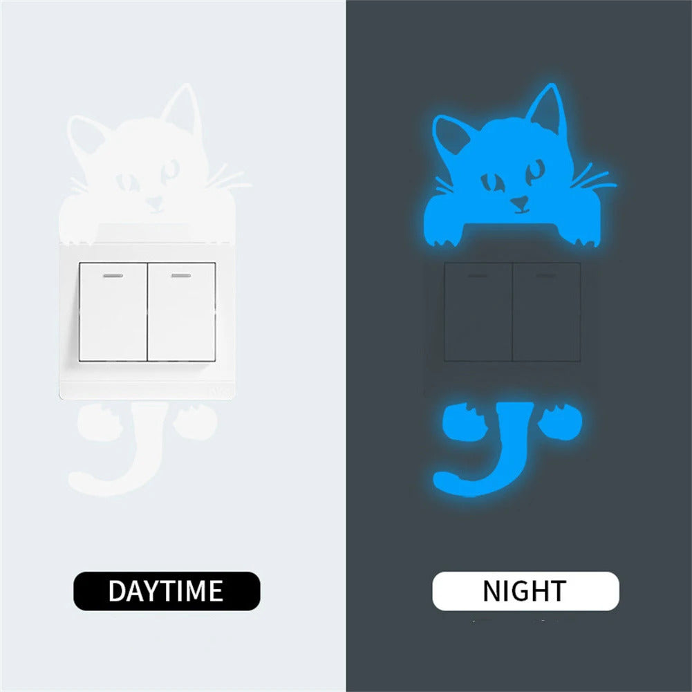 Image of Blue luminous switch stickers for decorative wall decals in children's rooms