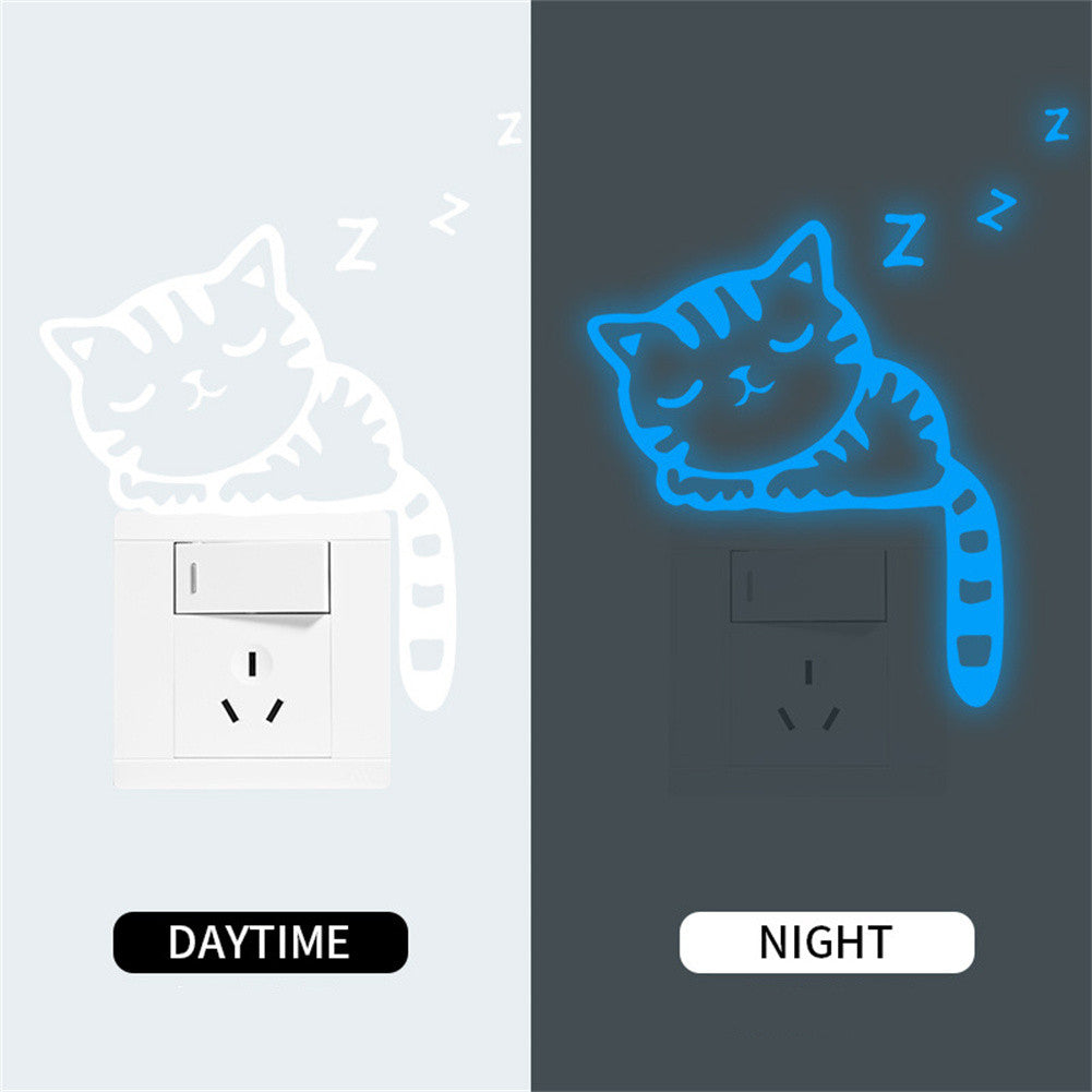 Image of Blue luminous switch stickers for decorative wall decals in children's rooms