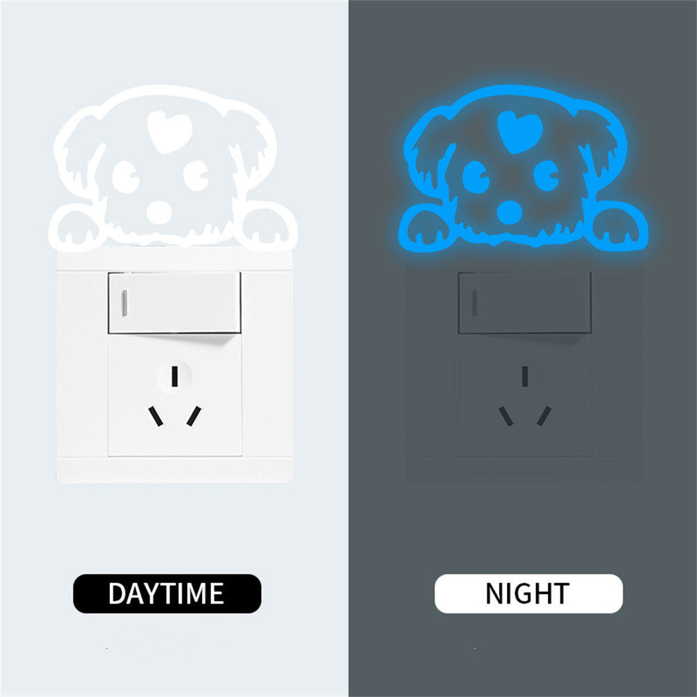 Image of Blue luminous switch stickers for decorative wall decals in children's rooms