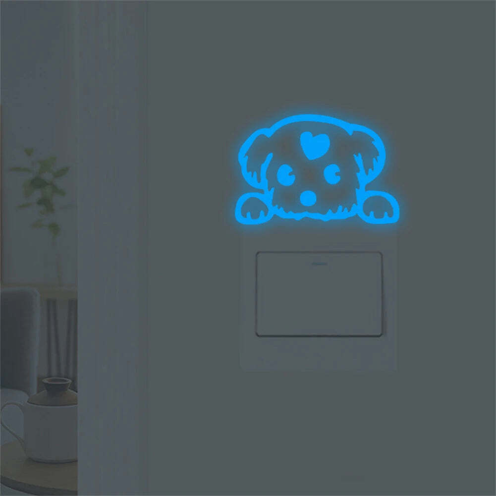 Image of Blue luminous switch stickers for decorative wall decals in children's rooms