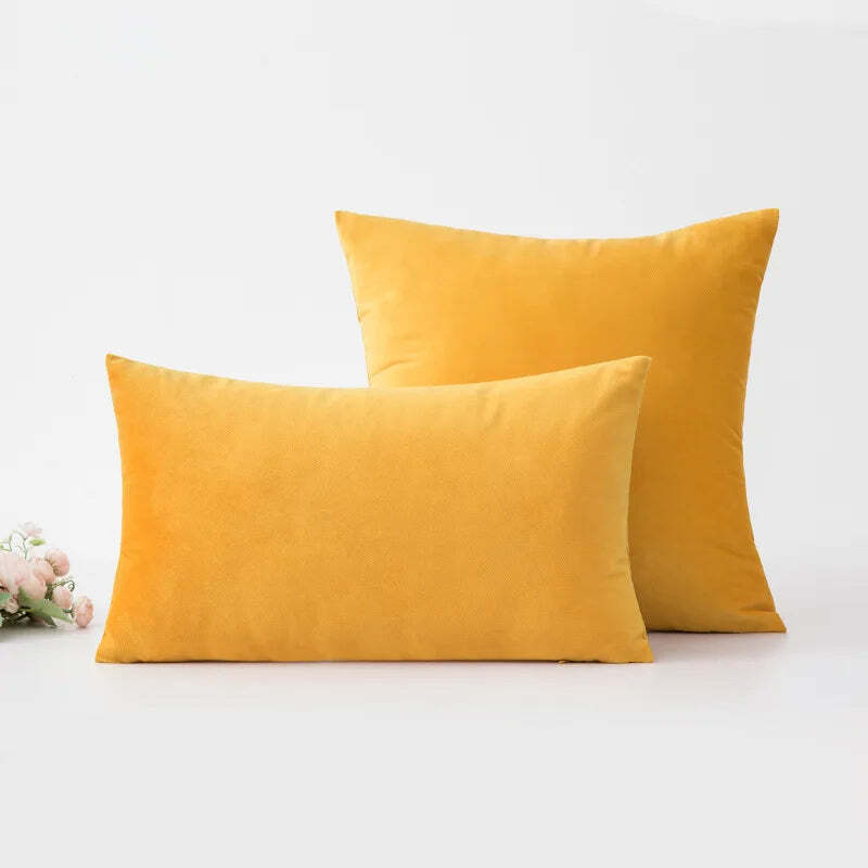 Image of Boho geometric golden yellow tufted cushion cover for modern home decor