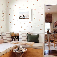 Image of Boho hearts creative wall sticker for kids' rooms and nursery decor