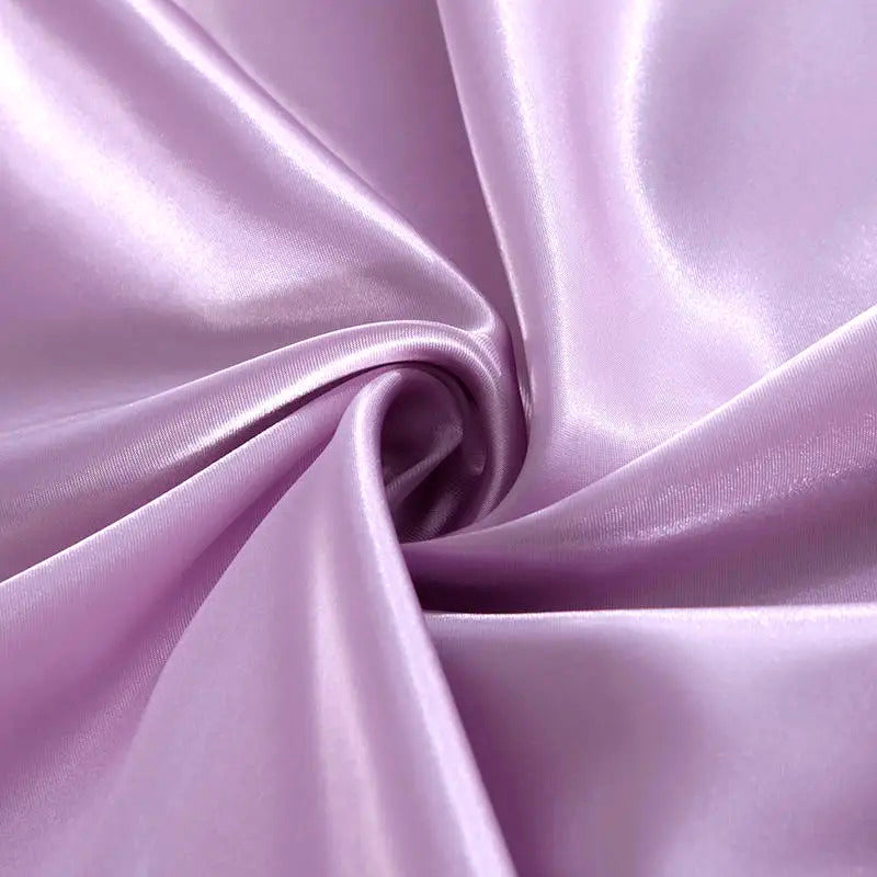 Image of Bonenjoy summer ice cooling flat bed sheet in purple satin smooth fabric