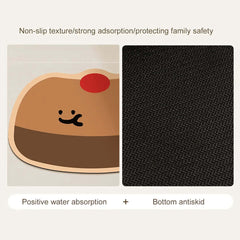 Image of Cartoon diatomaceous earth bath mat for quick drying and non-slip comfort