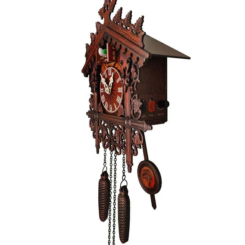 Image of Classic wooden cuckoo wall clock for stylish home decor