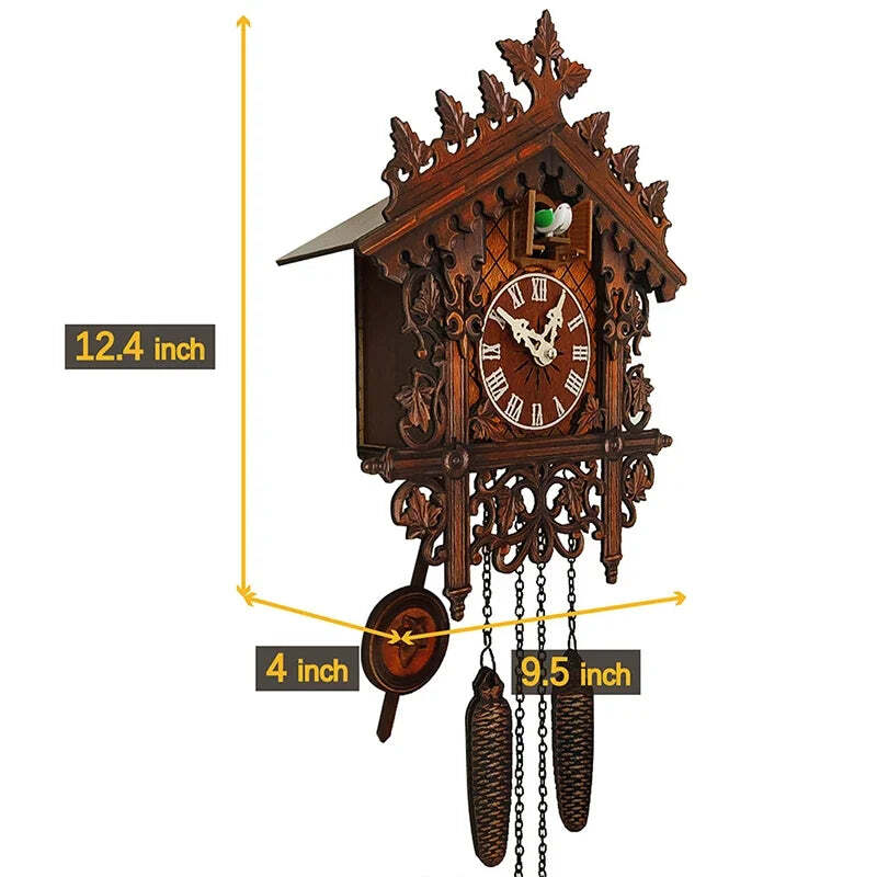 Image of Classic wooden cuckoo wall clock for stylish home decor