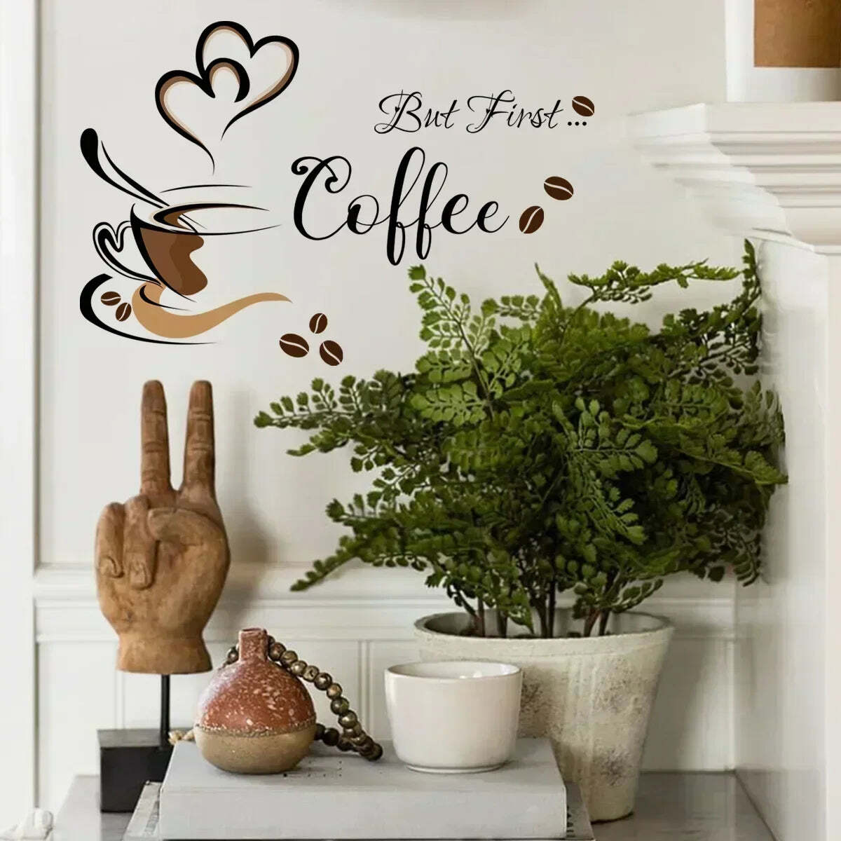 Image of Coffee cup pattern wall stickers for cafe and home decoration