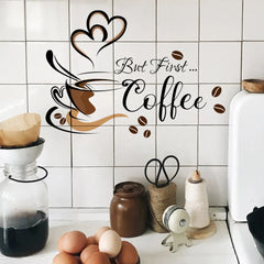 Image of Coffee cup pattern wall stickers for cafe and home decoration