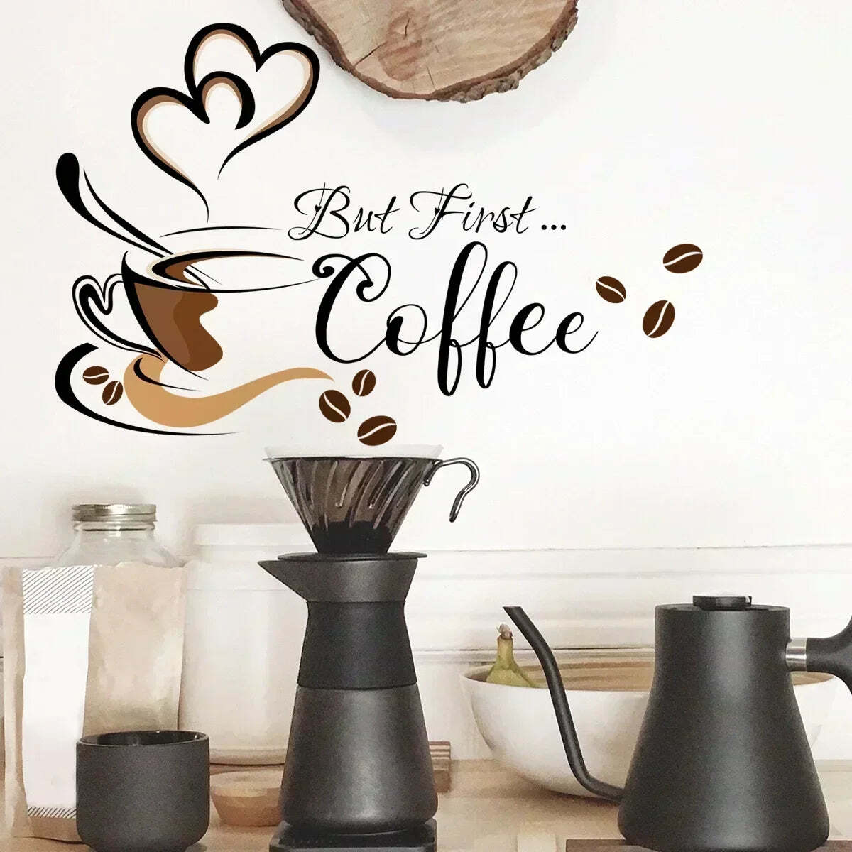 Image of Coffee cup pattern wall stickers for cafe and home decoration