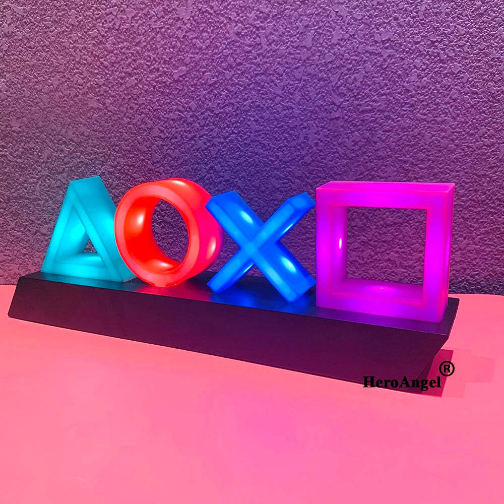 Image of Colorful LED game icon lamp with voice control for PS4 and PS5