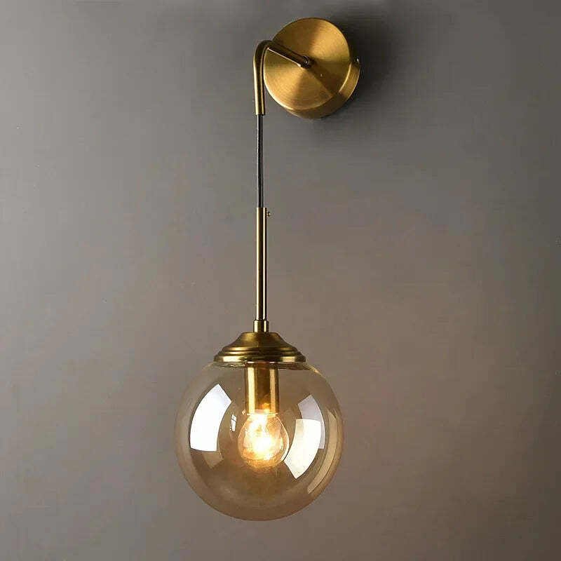 Image of Creative golden glass wall lamp for modern home decor