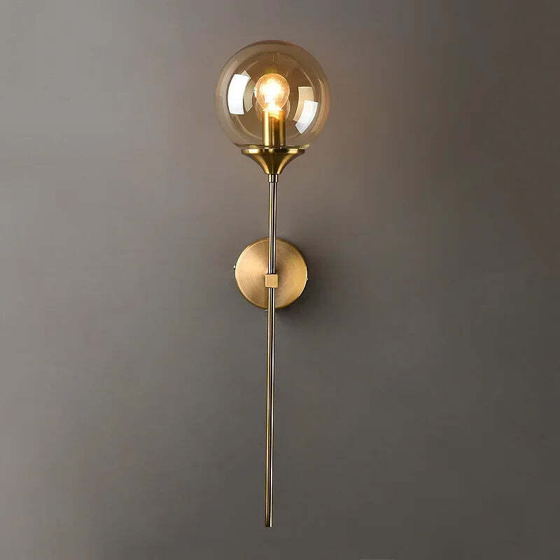 Image of Creative golden glass wall lamp for modern home decor