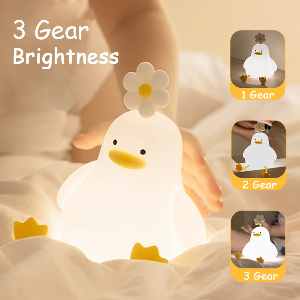 Image of Cute axolotl silicone night light for kids with touch control and adjustable brightness