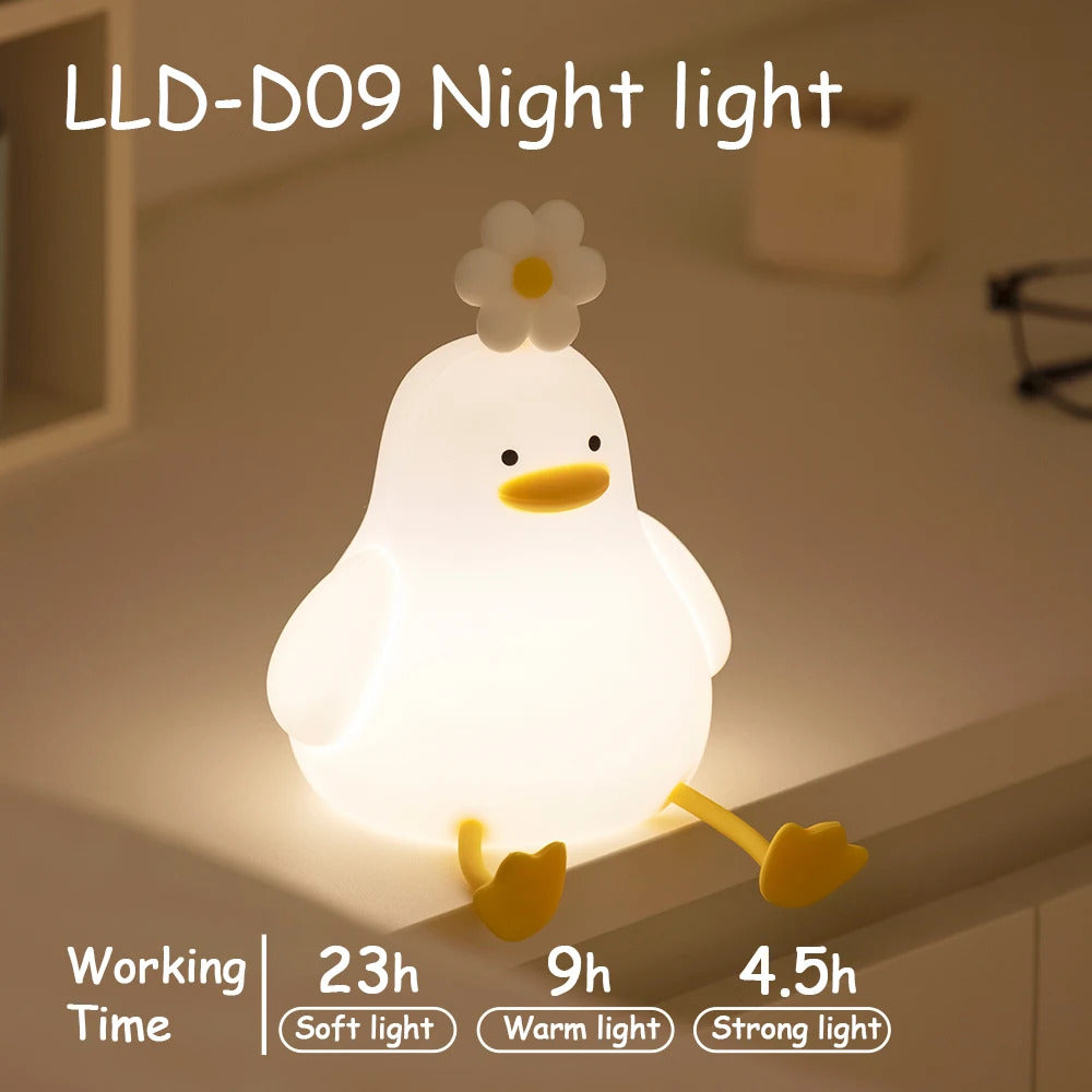 Image of Cute axolotl silicone night light for kids with touch control and adjustable brightness