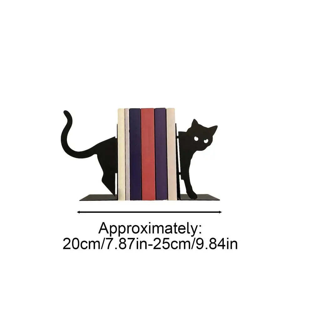 Image of Cute cat metal bookends for stylish organization in any space