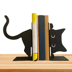 Image of Cute cat metal bookends for stylish organization in any space