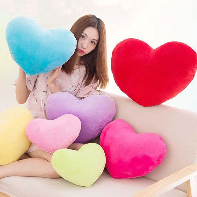 Image of Cute heart-shaped plush pillow for home decor and gifting