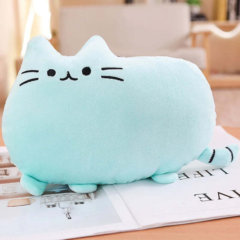 Image of Cute plush cat cushion pillow for kids' rooms and home decor