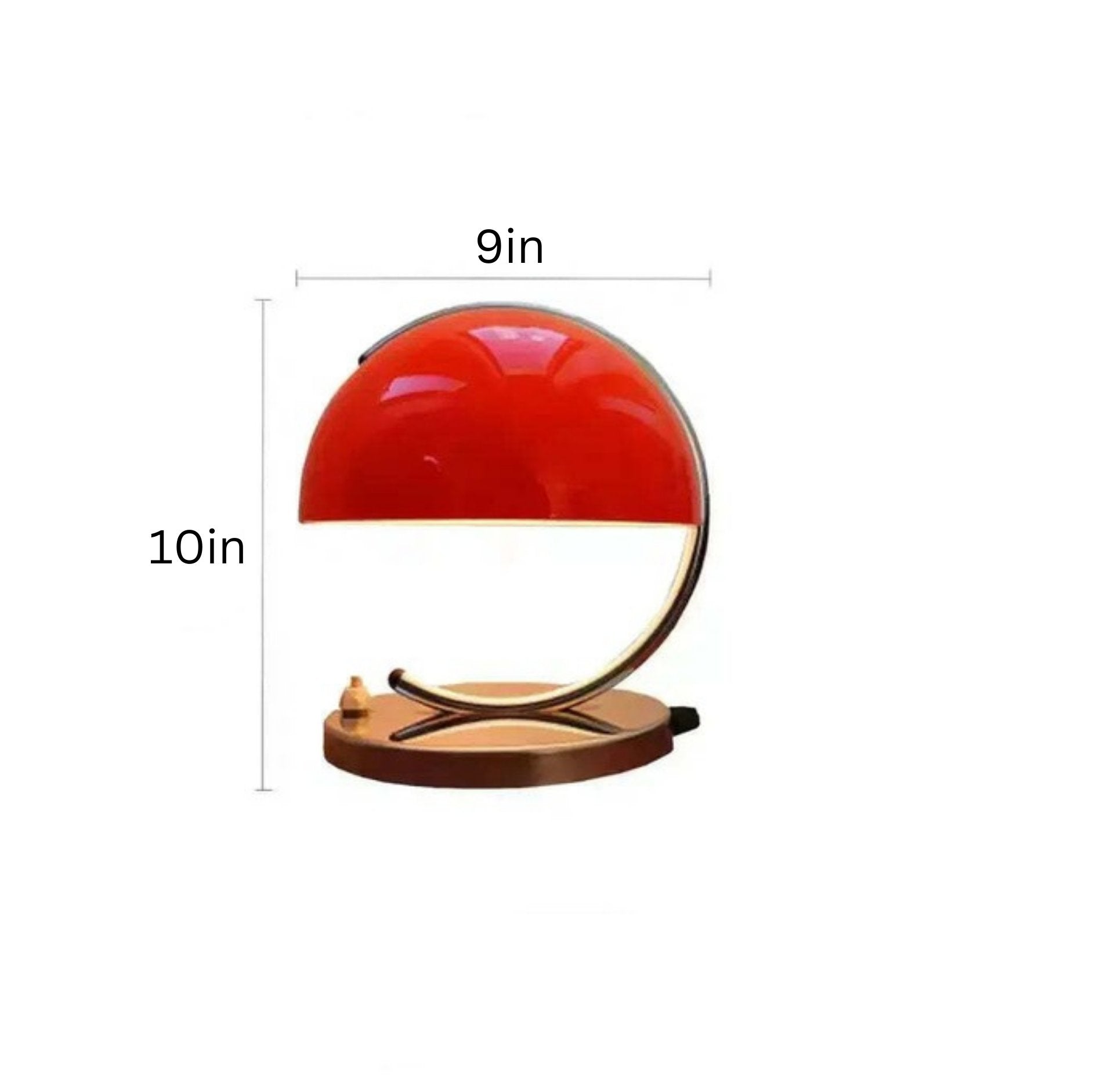 Image of Danish Bauhaus orange small desk lamp for modern minimalist bedroom lighting