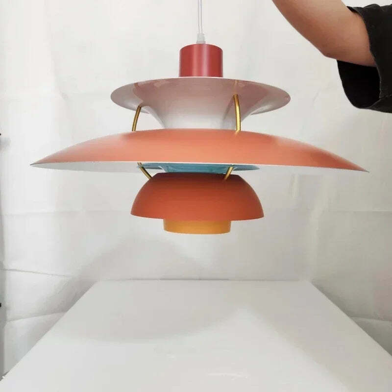 Image of Danish design pendant light with E27 high hanging lamp for living and kitchen decor