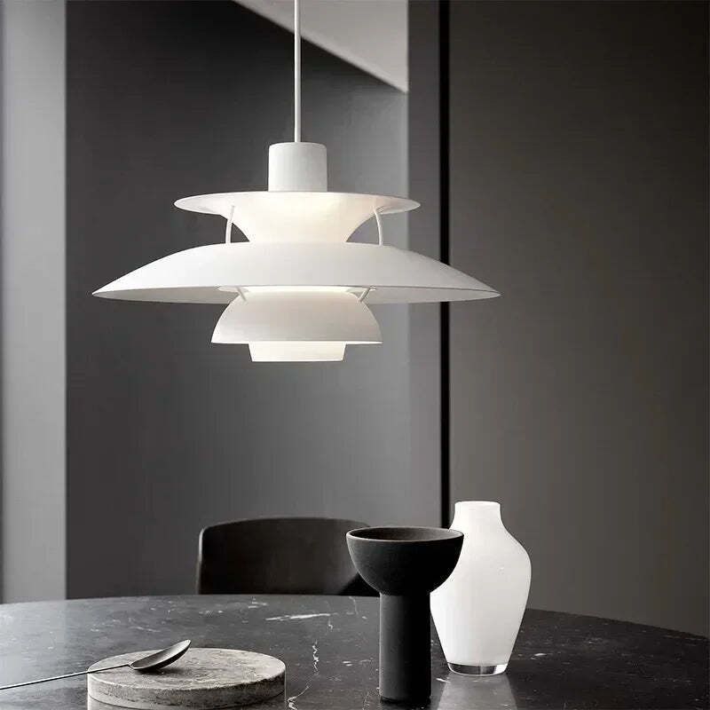 Image of Danish design pendant light with E27 high hanging lamp for living and kitchen decor