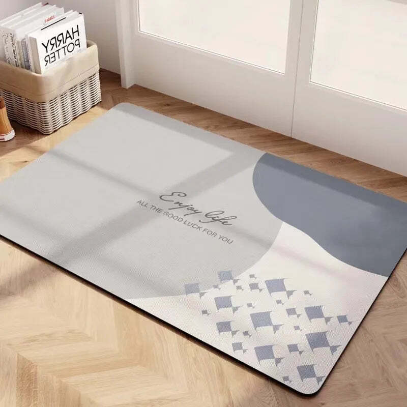 Image of Diatomite anti-slip water-absorbent bath mat for home decoration