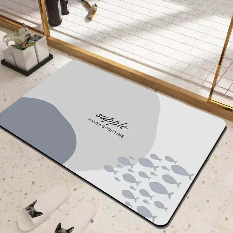 Image of Diatomite anti-slip water-absorbent bath mat for home decoration