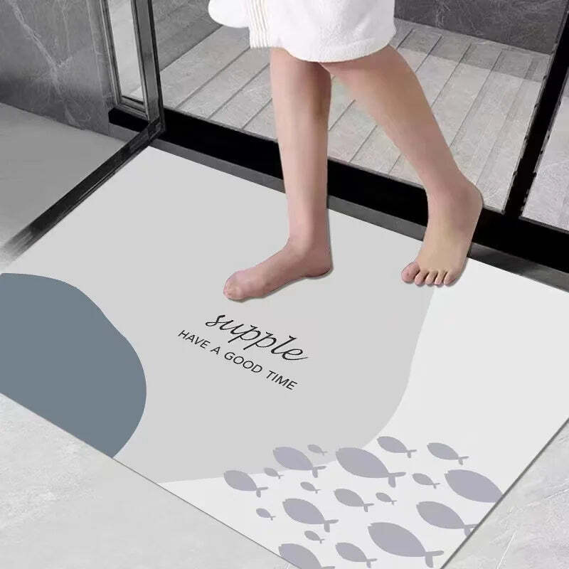 Image of Diatomite anti-slip water-absorbent bath mat for home decoration